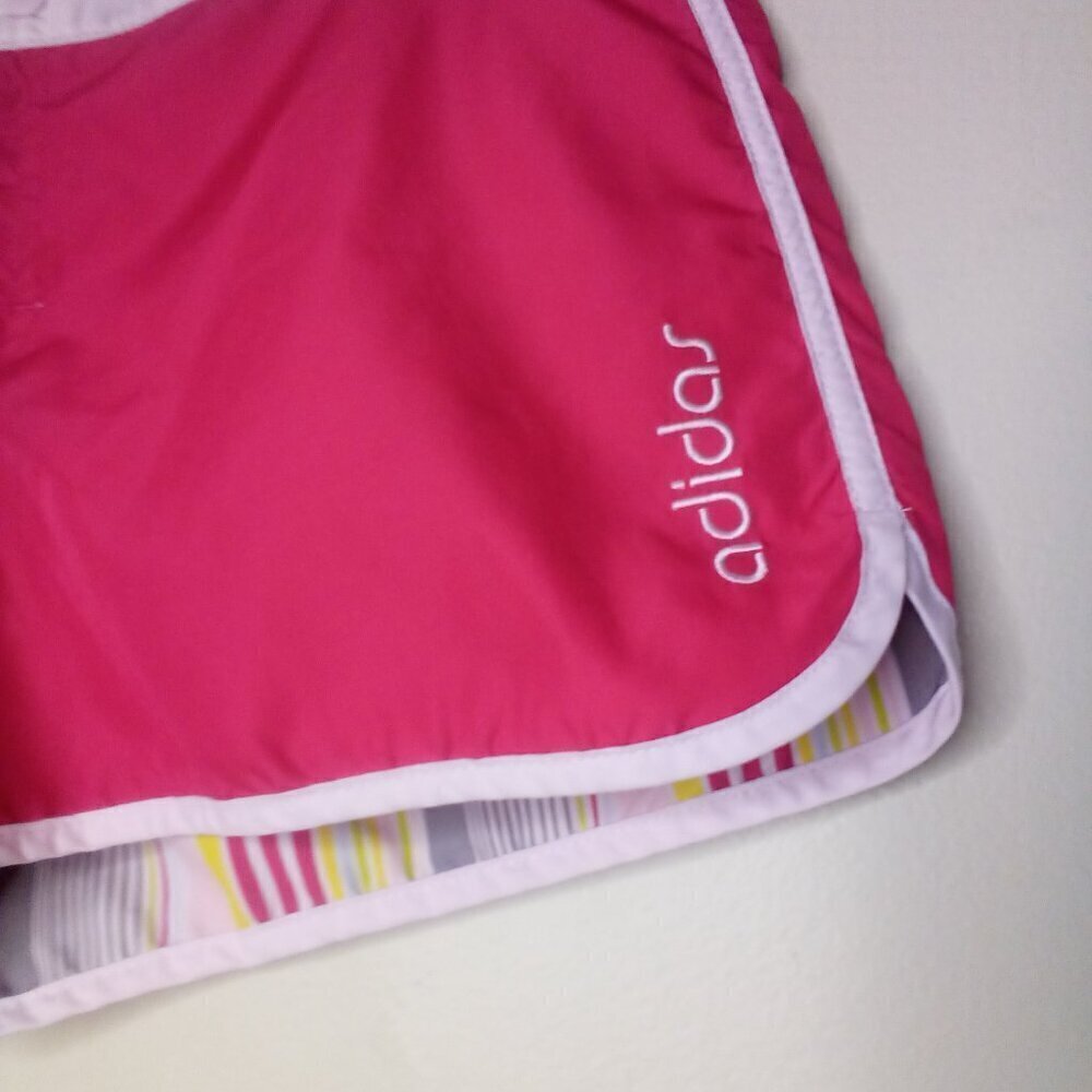 Adidas Shorts Women M ? Running Active Athletic Snap Hook Loop Pink - Picture 8 of 14